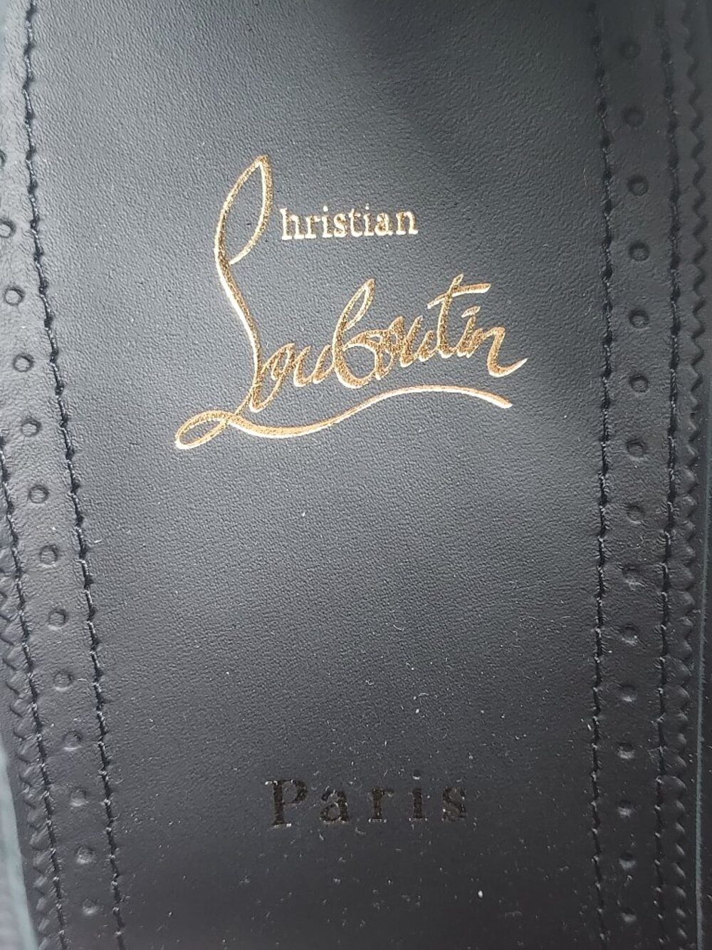 Christian Louboutin MENS Greggy Chick Flat Black Velvet Shoe - Picture 7 of 11